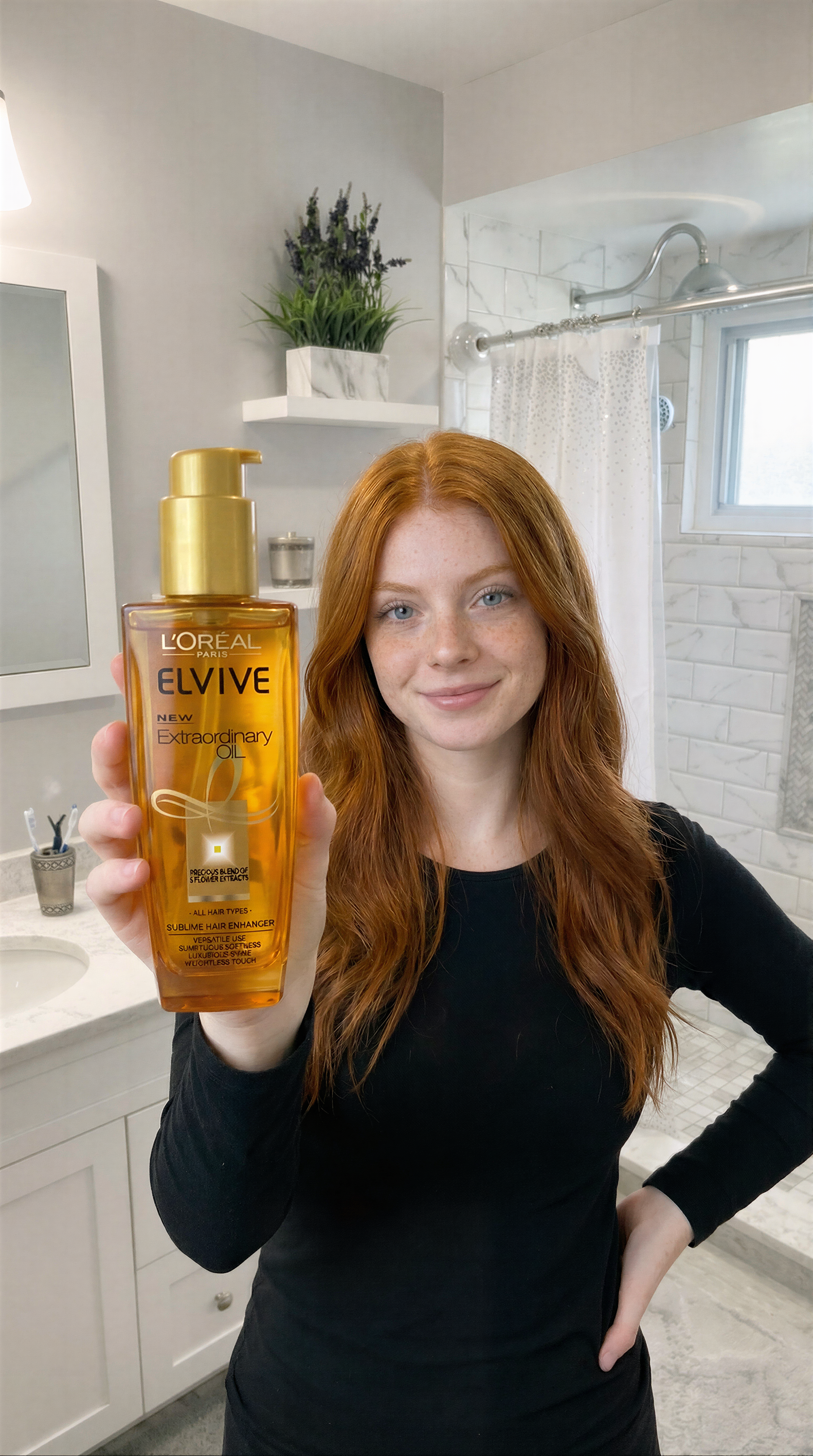 Contenido de beauty con producto capilar